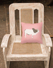 Load image into Gallery viewer, Malvi Cow Pink Check Fabric Decorative Pillow BB7830PW1818