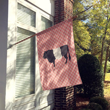 Load image into Gallery viewer, Belted Galloway Cow Pink Check Flag Canvas House Size BB7831CHF