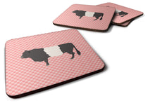 Load image into Gallery viewer, Belted Galloway Cow Pink Check Foam Coaster  BB7831FC