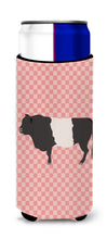 Load image into Gallery viewer, Belted Galloway Cow Pink Check   Hugger for slim cans