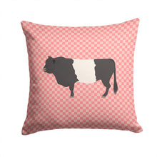 Load image into Gallery viewer, Belted Galloway Cow Pink Check Throw Pillow - 14x14 Decorative Pillow – Art for Your Home &amp; Patio BB7831PW1414
