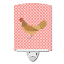 Load image into Gallery viewer, Frisian Friesian Chicken Pink Check Ceramic Night Light BB7832CNL