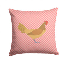 Load image into Gallery viewer, Frisian Friesian Chicken Pink Check Throw Pillow - 14x14 Decorative Pillow – Art for Your Home &amp; Patio BB7832PW1414