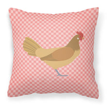 Load image into Gallery viewer, Frisian Friesian Chicken Pink Check Fabric Decorative Pillow BB7832PW1818