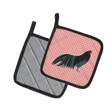 Load image into Gallery viewer, Sumatra Chicken Pink Check Pot Holders - Set of 2 - Heat-Resistant Kitchen Essentials BB7833PTHD