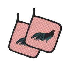 Load image into Gallery viewer, Sumatra Chicken Pink Check Pot Holders - Set of 2 - Heat-Resistant Kitchen Essentials BB7833PTHD