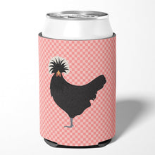 Load image into Gallery viewer, Polish Poland Chicken Pink Check Can or Bottle Hugger BB7834CC