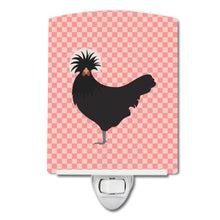 Load image into Gallery viewer, Polish Poland Chicken Pink Check Ceramic Night Light BB7834CNL