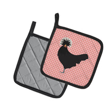 Load image into Gallery viewer, Polish Poland Chicken Pink Check Pot Holders - Set of 2 - Heat-Resistant Kitchen Essentials BB7834PTHD