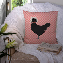 Load image into Gallery viewer, Polish Poland Chicken Pink Check Throw Pillow - 14x14 Decorative Pillow – Art for Your Home &amp; Patio BB7834PW1414