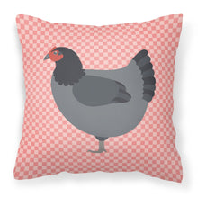 Load image into Gallery viewer, Jersey Giant Chicken Pink Check Fabric Decorative Pillow BB7835PW1818