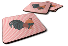 Load image into Gallery viewer, Dutch Bantam Chicken Pink Check Foam Coaster  BB7836FC