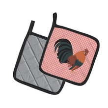 Load image into Gallery viewer, Dutch Bantam Chicken Pink Check Pot Holders - Set of 2 - Heat-Resistant Kitchen Essentials BB7836PTHD