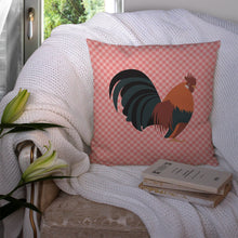 Load image into Gallery viewer, Dutch Bantam Chicken Pink Check Throw Pillow - 14x14 Decorative Pillow – Art for Your Home &amp; Patio BB7836PW1414