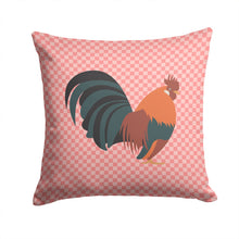 Load image into Gallery viewer, Dutch Bantam Chicken Pink Check Throw Pillow - 14x14 Decorative Pillow – Art for Your Home &amp; Patio BB7836PW1414