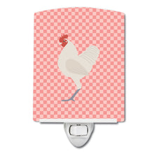 Load image into Gallery viewer, German Langshan Chicken Pink Check Ceramic Night Light BB7837CNL