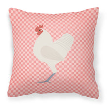 Load image into Gallery viewer, German Langshan Chicken Pink Check Fabric Decorative Pillow BB7837PW1818