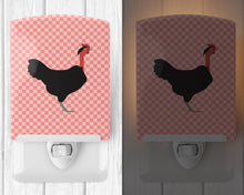 Load image into Gallery viewer, Naked Neck Chicken Pink Check Ceramic Night Light BB7839CNL