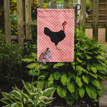 Load image into Gallery viewer, Naked Neck Chicken Pink Check Garden Flag - Outdoor Decorative Yard Flag