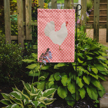 Load image into Gallery viewer, Leghorn Chicken Pink Check Garden Flag - Outdoor Decorative Yard Flag