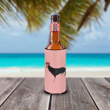 Load image into Gallery viewer, Minorca Ctalalan Chicken Pink Check   Hugger for slim cans
