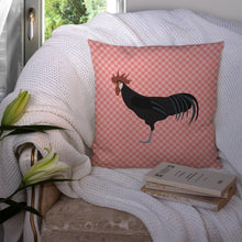 Load image into Gallery viewer, Minorca Ctalalan Chicken Pink Check Throw Pillow - 14x14 Decorative Pillow – Art for Your Home &amp; Patio BB7841PW1414