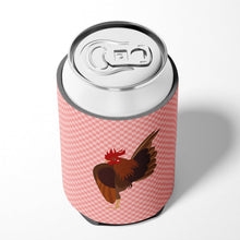 Load image into Gallery viewer, Malaysian Serama Chicken Pink Check Can or Bottle Hugger BB7842CC