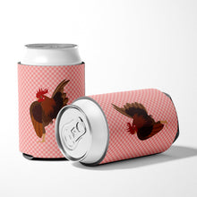 Load image into Gallery viewer, Malaysian Serama Chicken Pink Check Can or Bottle Hugger BB7842CC