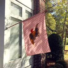 Load image into Gallery viewer, Malaysian Serama Chicken Pink Check Flag Canvas House Size BB7842CHF
