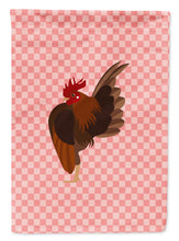 Load image into Gallery viewer, Malaysian Serama Chicken Pink Check Garden Flag - Outdoor Decorative Yard Flag