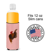 Load image into Gallery viewer, Malaysian Serama Chicken Pink Check   Hugger for slim cans