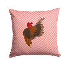 Load image into Gallery viewer, Malaysian Serama Chicken Pink Check Throw Pillow - 14x14 Decorative Pillow – Art for Your Home &amp; Patio BB7842PW1414