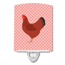 Load image into Gallery viewer, New Hampshire Red Chicken Pink Check Ceramic Night Light BB7843CNL
