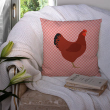 Load image into Gallery viewer, New Hampshire Red Chicken Pink Check Throw Pillow - 14x14 Decorative Pillow – Art for Your Home &amp; Patio BB7843PW1414