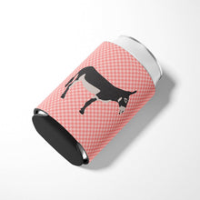 Load image into Gallery viewer, American Mammoth Jack Donkey Pink Check Can or Bottle Hugger BB7844CC