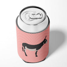 Load image into Gallery viewer, American Mammoth Jack Donkey Pink Check Can or Bottle Hugger BB7844CC