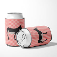 Load image into Gallery viewer, American Mammoth Jack Donkey Pink Check Can or Bottle Hugger BB7844CC