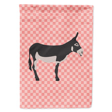 Load image into Gallery viewer, American Mammoth Jack Donkey Pink Check Flag Canvas House Size BB7844CHF