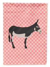 Load image into Gallery viewer, American Mammoth Jack Donkey Pink Check Garden Flag - Outdoor Decorative Yard Flag