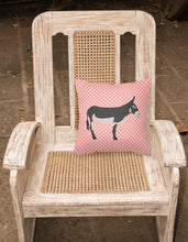 Load image into Gallery viewer, American Mammoth Jack Donkey Pink Check Fabric Decorative Pillow BB7844PW1818