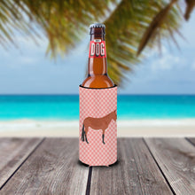Load image into Gallery viewer, Mule Pink Check   Hugger for slim cans