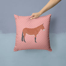 Load image into Gallery viewer, Mule Pink Check Throw Pillow - 14x14 Decorative Pillow – Art for Your Home &amp; Patio BB7845PW1414