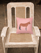 Load image into Gallery viewer, Mule Pink Check Fabric Decorative Pillow