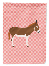 Load image into Gallery viewer, Miniature Mediterranian Donkey Pink Check Garden Flag - Outdoor Decorative Yard Flag