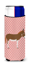 Load image into Gallery viewer, Miniature Mediterranian Donkey Pink Check   Hugger for slim cans