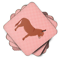 Load image into Gallery viewer, Irish Donkey Pink Check Foam Coaster  BB7848FC