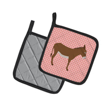 Load image into Gallery viewer, Cotentin Donkey Pink Check Pot Holders - Set of 2 - Heat-Resistant Kitchen Essentials BB7849PTHD