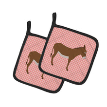 Load image into Gallery viewer, Cotentin Donkey Pink Check Pot Holders - Set of 2 - Heat-Resistant Kitchen Essentials BB7849PTHD