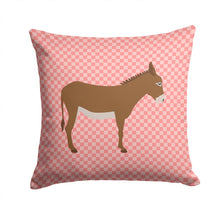 Load image into Gallery viewer, Cotentin Donkey Pink Check Throw Pillow - 14x14 Decorative Pillow – Art for Your Home &amp; Patio BB7849PW1414