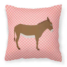 Load image into Gallery viewer, Cotentin Donkey Pink Check Fabric Decorative Pillow BB7849PW1818